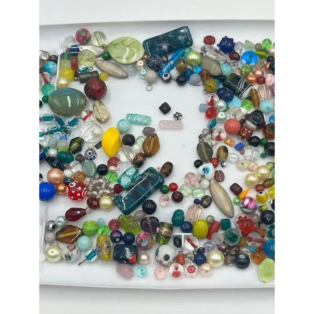 One Pound Mix of Assorted Glass Beads for Jewelry Making, Craft, Repurpose LOT 3